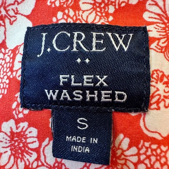 J. Crew Men's Flex Washed Slim Short-Sleeved Button-Up Hawaiian Shirt Sz Small - Picture 9 of 9